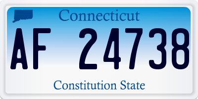 CT license plate AF24738