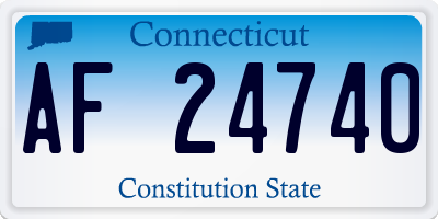 CT license plate AF24740