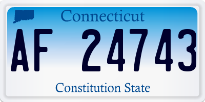 CT license plate AF24743