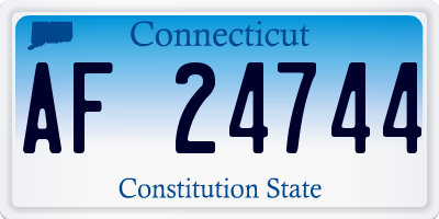 CT license plate AF24744
