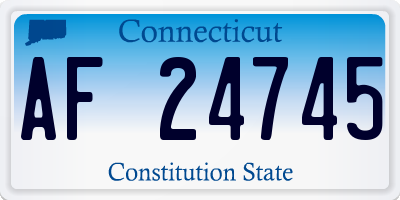 CT license plate AF24745