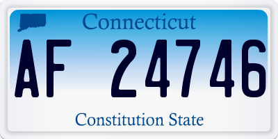 CT license plate AF24746