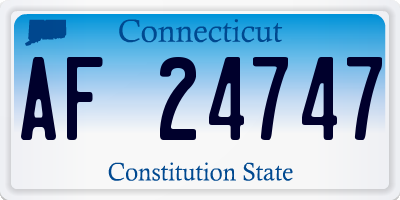 CT license plate AF24747