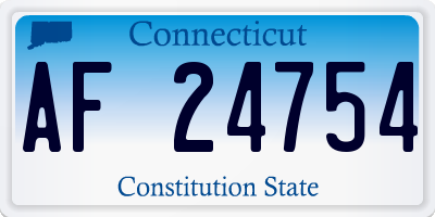 CT license plate AF24754