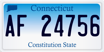 CT license plate AF24756