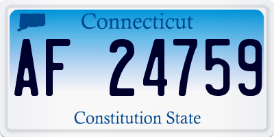 CT license plate AF24759