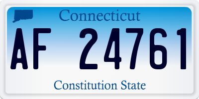 CT license plate AF24761
