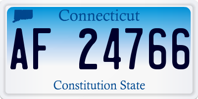 CT license plate AF24766