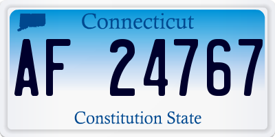 CT license plate AF24767