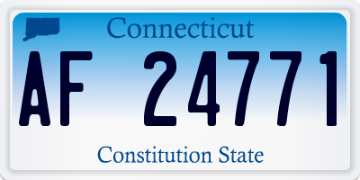CT license plate AF24771