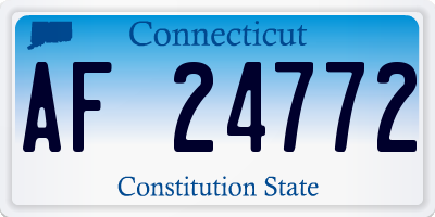 CT license plate AF24772