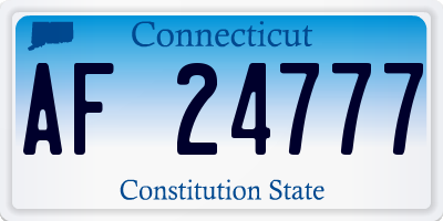 CT license plate AF24777