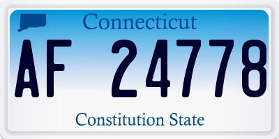 CT license plate AF24778