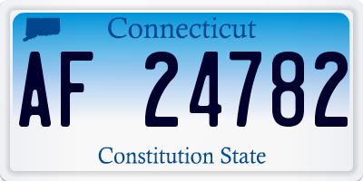 CT license plate AF24782