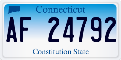 CT license plate AF24792
