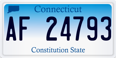 CT license plate AF24793
