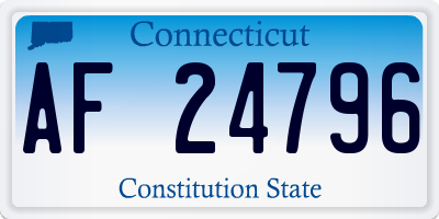 CT license plate AF24796