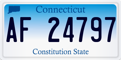 CT license plate AF24797