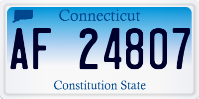 CT license plate AF24807