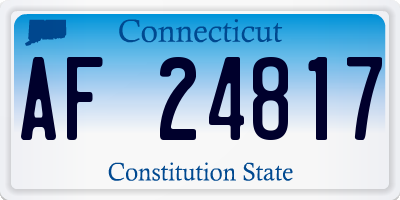 CT license plate AF24817