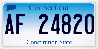 CT license plate AF24820