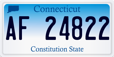CT license plate AF24822