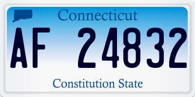 CT license plate AF24832