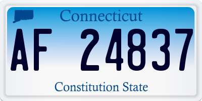 CT license plate AF24837