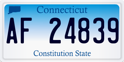 CT license plate AF24839