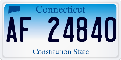CT license plate AF24840