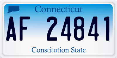 CT license plate AF24841
