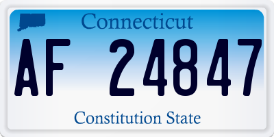 CT license plate AF24847
