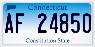 CT license plate AF24850