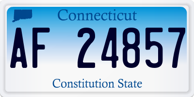 CT license plate AF24857