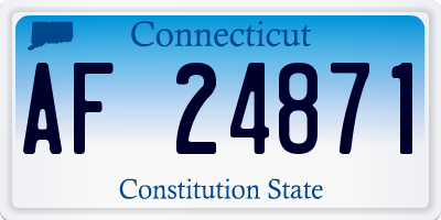 CT license plate AF24871