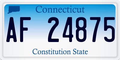 CT license plate AF24875