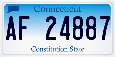 CT license plate AF24887