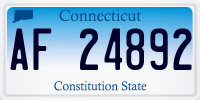 CT license plate AF24892