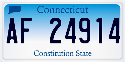 CT license plate AF24914