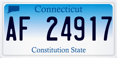 CT license plate AF24917