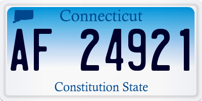 CT license plate AF24921