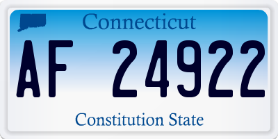 CT license plate AF24922