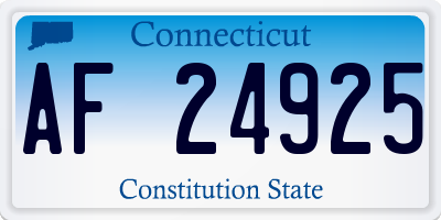 CT license plate AF24925