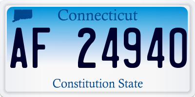 CT license plate AF24940