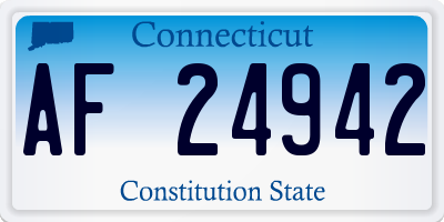 CT license plate AF24942