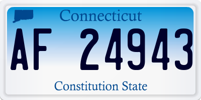 CT license plate AF24943