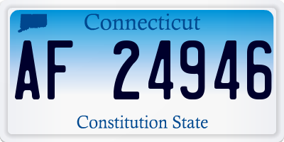 CT license plate AF24946