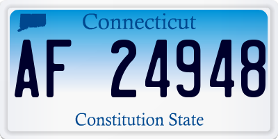 CT license plate AF24948