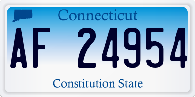 CT license plate AF24954
