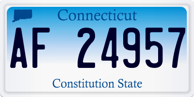 CT license plate AF24957